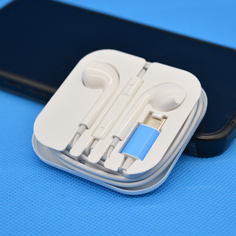 适用苹果有线耳机 typec耳机入耳式有线扁头圆头线控耳机原厂批发详情5