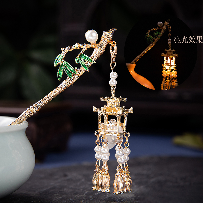 复古流苏宫灯发簪感发光簪子女古风头饰汉服发饰新鲜出炉百搭簪子详情25