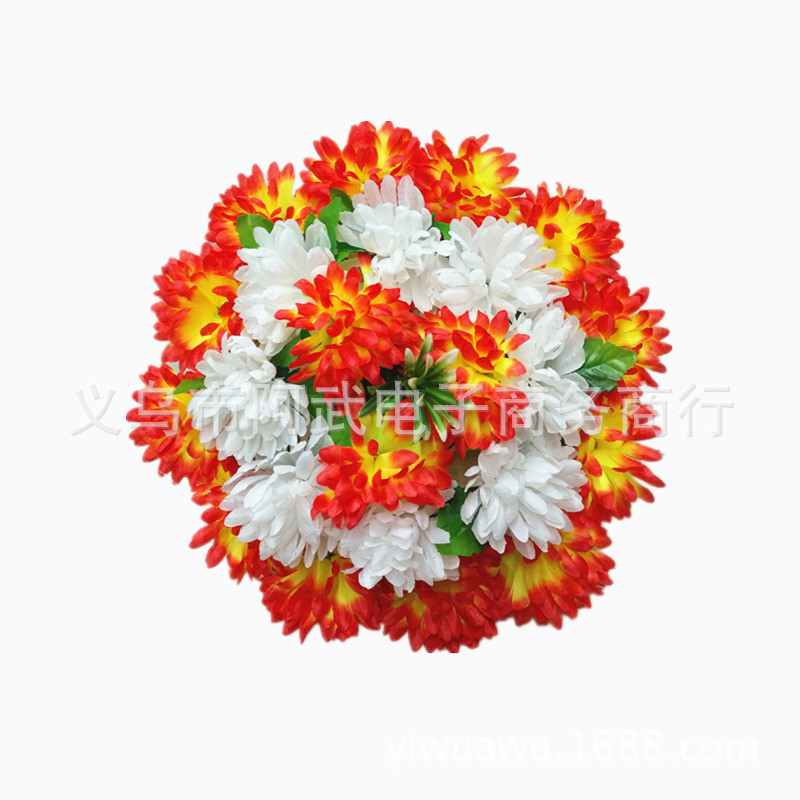 Wholesale of round potted flowers, scene simulation green plants, decorative flower art and ornaments for visiting graves and paying respects during the Qingming Festival pic 7