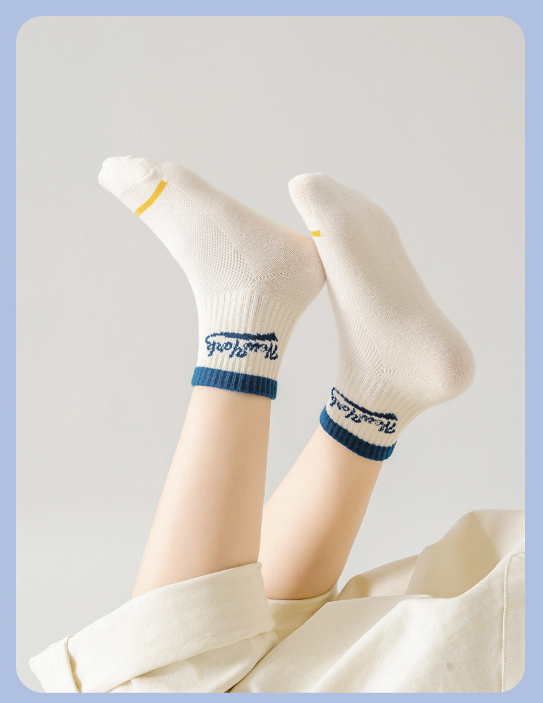 Calcetines stand de piso una pieza de reemplazo de pelo calcetines para niños calcetines de verano deporte medio calcetines de maré letras malla respirable calcetines de algodón para niños calcetines de estudiante wholesale una pieza de reemplazo de pelo pic 16