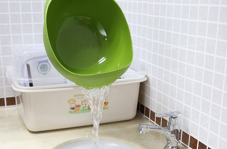 The new thickened rice-washing magic tool, the water-draining basket, is available for direct sale in household kitchen sinks for washing vegetables and fruits without rice leakage pic 13