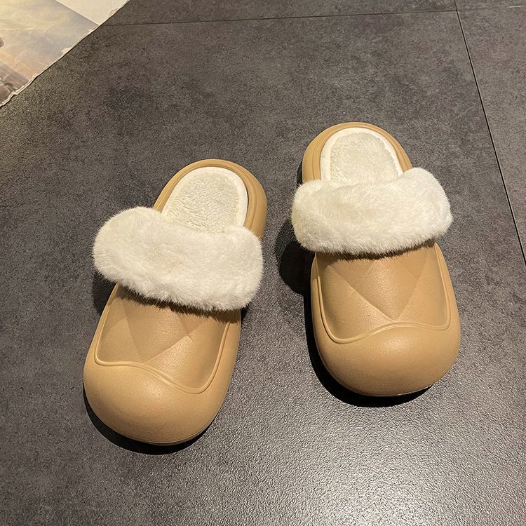 软底包头棉拖鞋女外穿2023年秋季新款踩屎感厚底可爱保暖拖鞋批发详情17