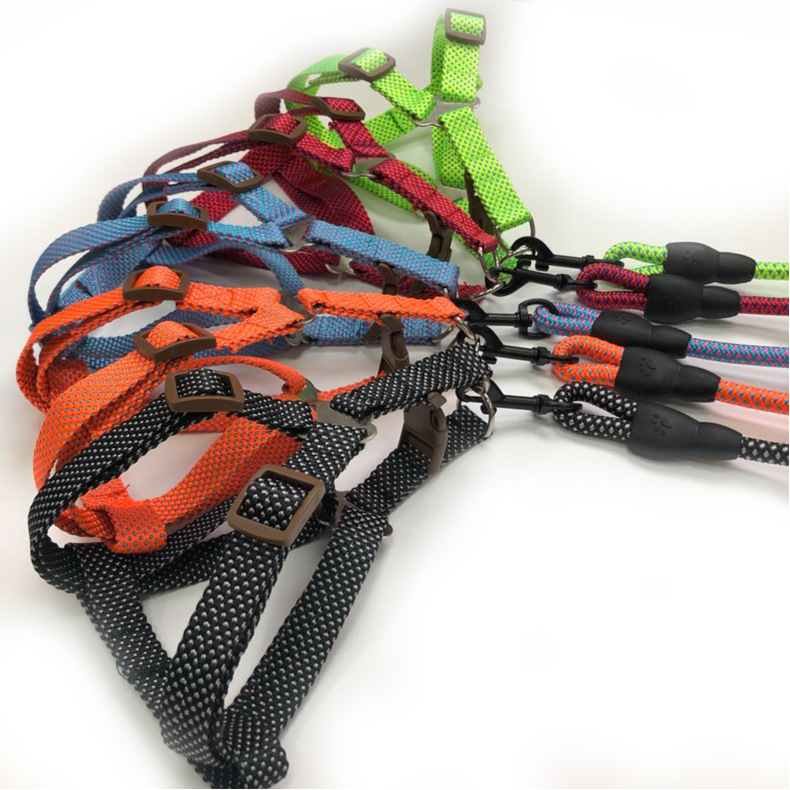 Aishangchong pet leash chest and back strap, seven-color solid color cat and dog round rope, dog leash chain, anti-impact and explosion-proof pic 8