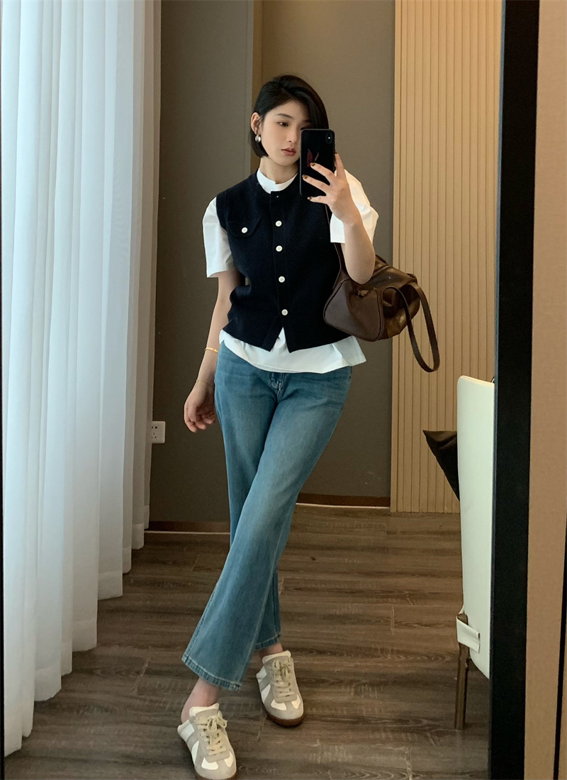 朵妮DN 莱赛尔亚麻360四面弹春夏亚麻透气高腰显瘦法棍裤牛仔裤女详情23