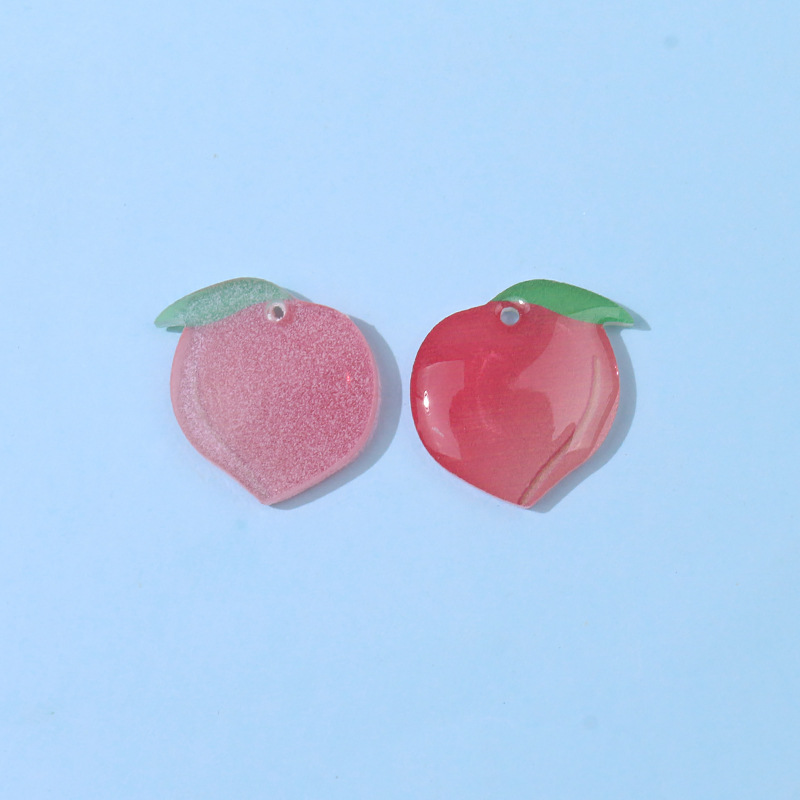 DIY bulk accessories wholesale resin peach slice earrings, earrings, hairpins, pendants, peach pendants, handcrafted materials pic 2