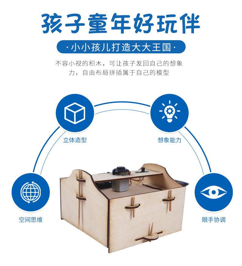 The manufacturer supplies model sets, small handicrafts, science popularization homework gifts, fun toys, E005 electric vacuum cleaner models pic 3