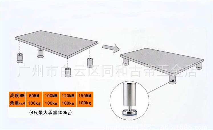 Factory direct sales of bathroom cabinet support feet, bed feet, bar counter feet, aluminum alloy round adjustable furniture, sofa cabinet feet pic 9