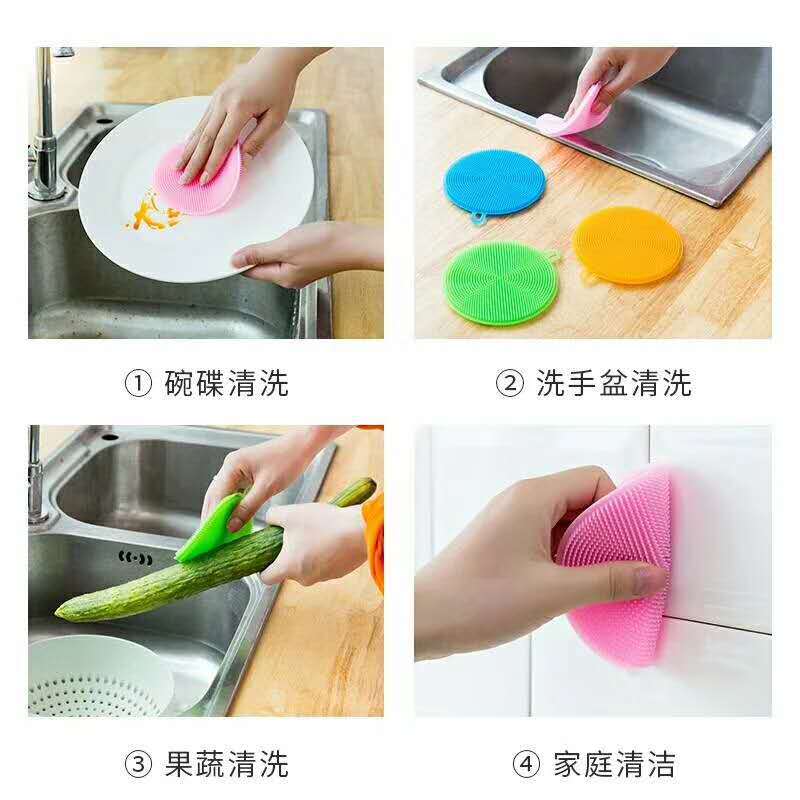 Wholesale multi-functional kitchen cleaning brushes, dishwashing brushes, pot and bowl cleaning brushes, silicone pads, Yiwu pic 3