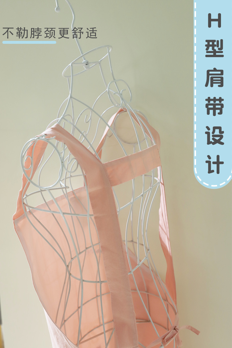 卡通动物双层防水布艺围裙 康乐屋全棉口袋家用无袖女围裙批发详情4