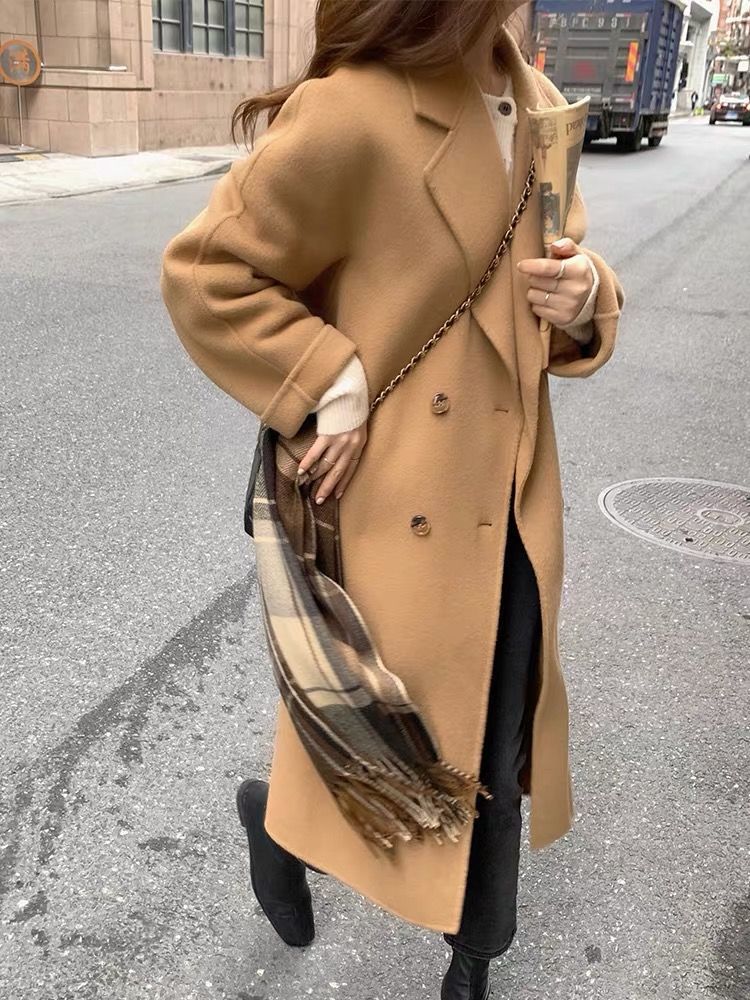 双面大衣女中长款2022新款韩版秋冬宽松洋气羊毛呢外套冬详情21