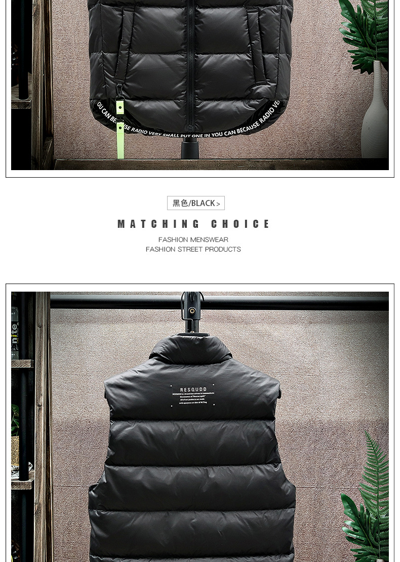 Down vest men 2022 Autumn and winter warm vest, Korean version of white duck down vest for teenagers and students, trendy brand pic 17