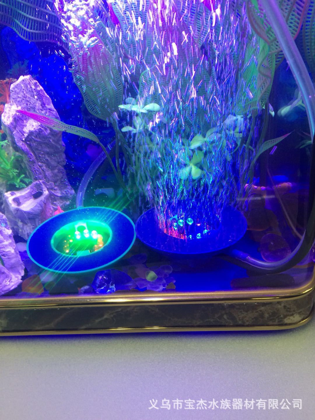 Aquarium LED seven-color gas stone oxygen-increasing light, aquarium gas stone with light, fish tank stone, landscape stone pic 20