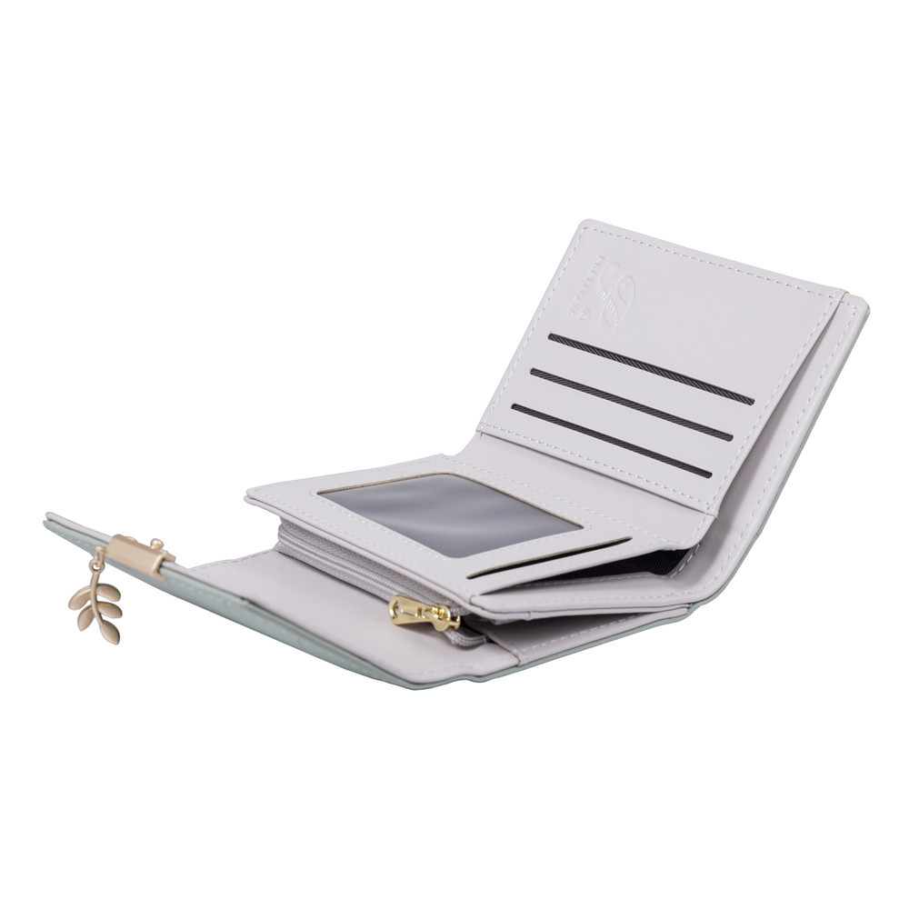 普瑞蒂钱包女新款日韩版小清新折叠搭扣拉链短款钱夹多功能零钱包详情16