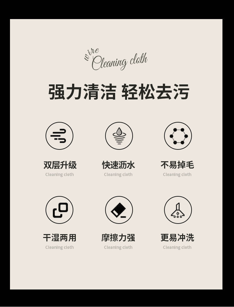 Double-sided steel wire dishwashing cloth, kitchen pot scrubbing cloth that does not stick oil or shed threads, metal silver wire cleaning cloth, imitation steel wool ball cleaning cloth pic 2