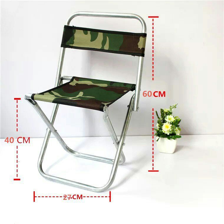 Thickened camouflage backrest stool, outdoor travel portable backrest chair, fishing folding stool, telescopic metal stool pic 11