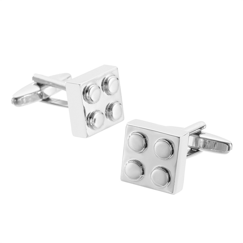 帧萌袖扣高品质纯铜玫瑰花四叶草积木纽扣商务男法式衬衫袖扣袖钉详情17