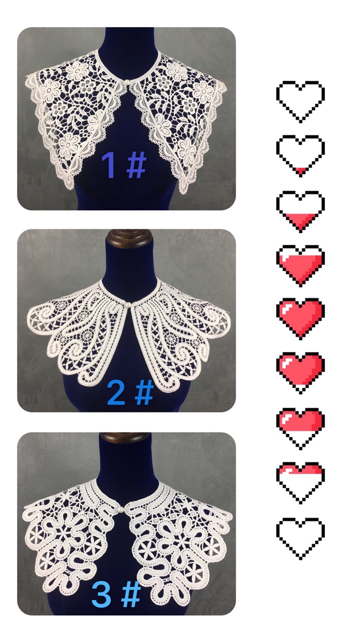 春秋厚棉重工水溶镂空花朵披肩项链女衬衫假领子立领衬衫假衣领详情1