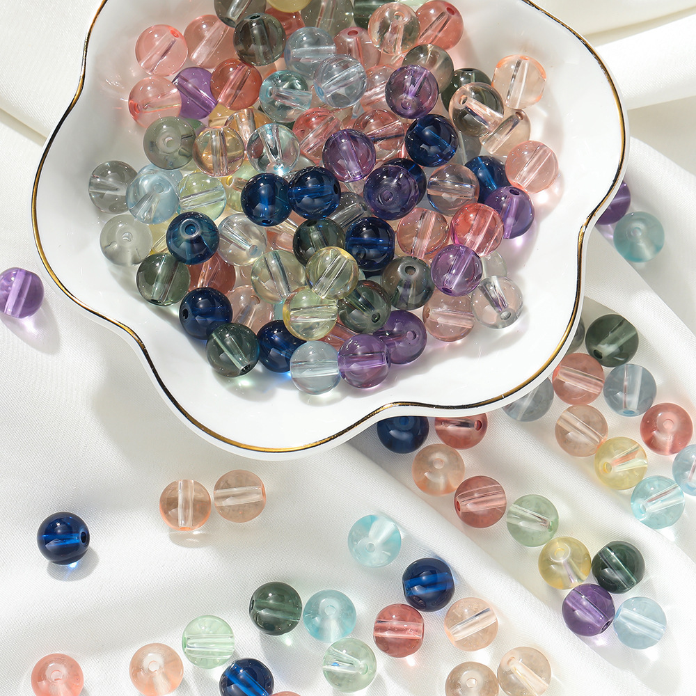 8mm glass beads, transparent crystal beads, round beads, loose beads, diy accessories, high-transparency glass beads, hand-strung beads and matching beads pic 14