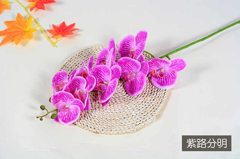 Artificial Phalaenopsis artificial flower home decoration artificial flower hand feel film 9-head Phalaenopsis artificial flower factory wholesale pic 43