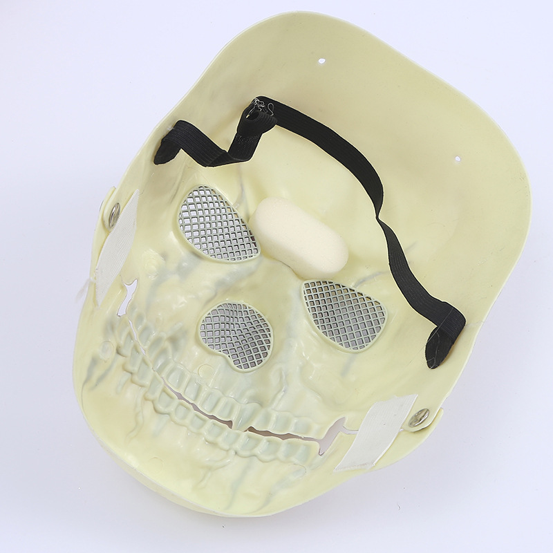 万圣节跨境骷髅头面具新款恐怖可移动嘴恐怖邪恶半脸面具详情4