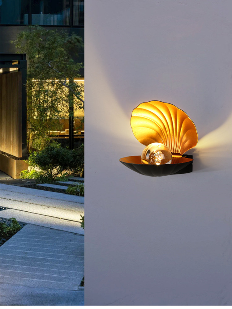 Shell wall lamps, outdoor waterproof, hotel, homestay, villa, courtyard, corridor, aisle, balcony, bedside, bedroom decorative lights pic 4