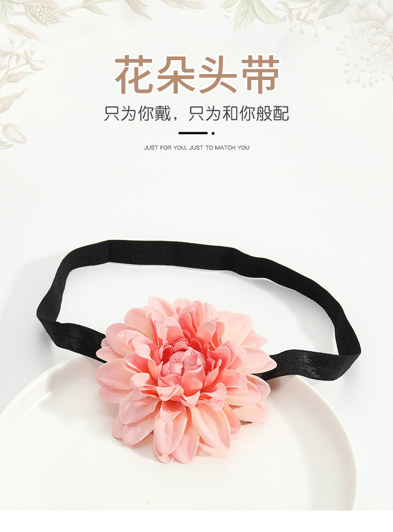 Korean-style fashionable fabric handcrafted flower headband wedding and festival headwear decoration, paired with retro girl hair bands and hair accessories pic 1