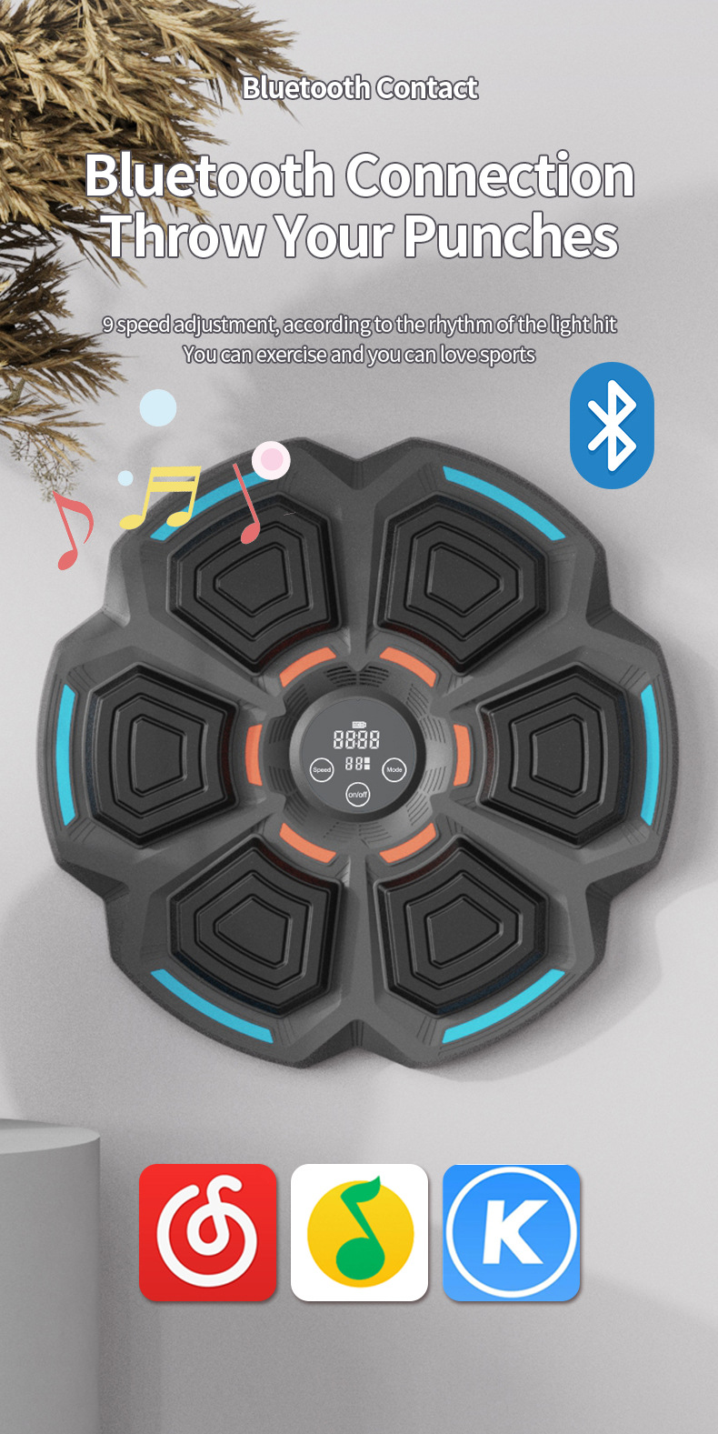 JOY  JUMP 智能蓝牙音乐拳击靶家用儿童拳击训练器材沙袋护具多功能训练机 拳击用品详情5