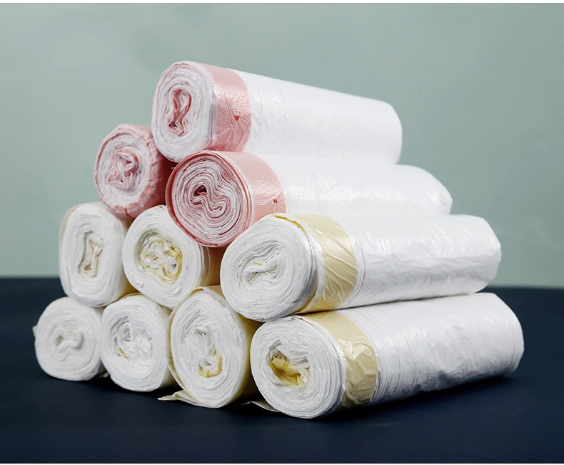 Wholesale medium-sized colored black drawstring garbage bags with thickened hand-held drawstring, brand new for home, office and kitchen use pic 22