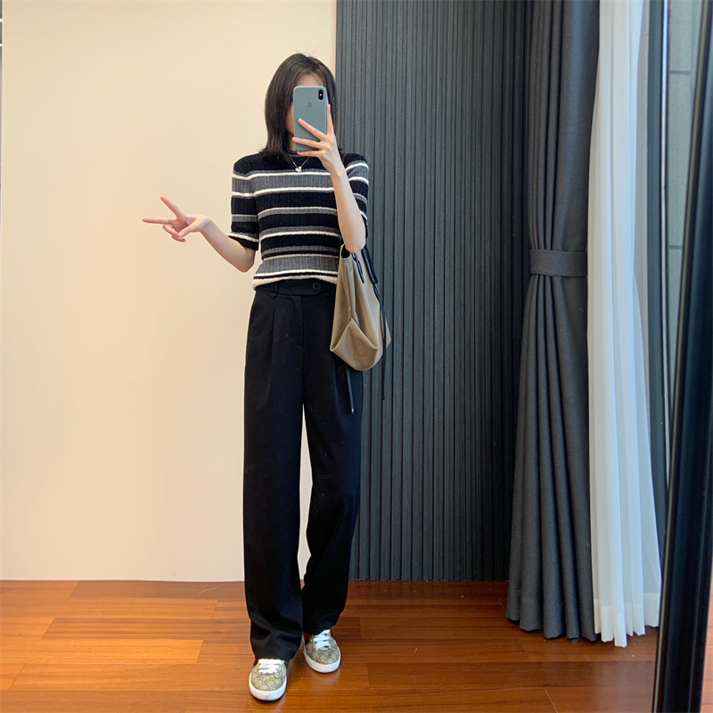 The self-retained w beauty Hidden meat creates a super model leg shape with a high waistline design, versatile and slimming suit pants and casual pants pic 24