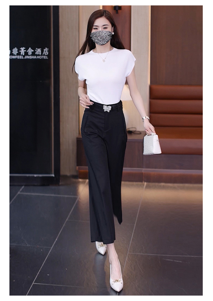 天丝棉九分裤女2024夏季新款高腰显瘦休闲裤直筒宽松西装阔腿裤子详情13