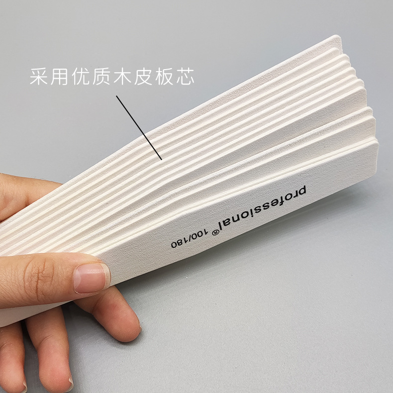 White rhombus-shaped wooden core thin nails, 17.8cm nail trimming file, sanding sand strip, wholesale of manicurist styling tools shanilak pic 4