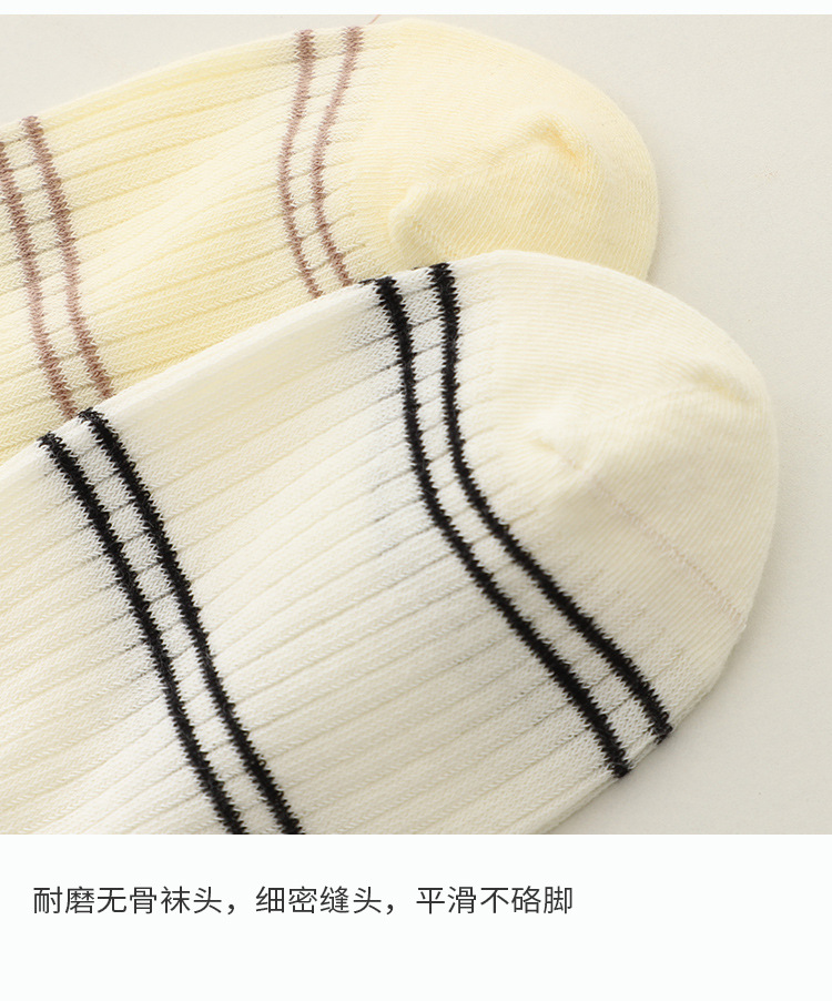 春夏季薄款堆堆中筒袜纯棉无骨布标女士潮运动防臭长袜条纹袜子女详情16