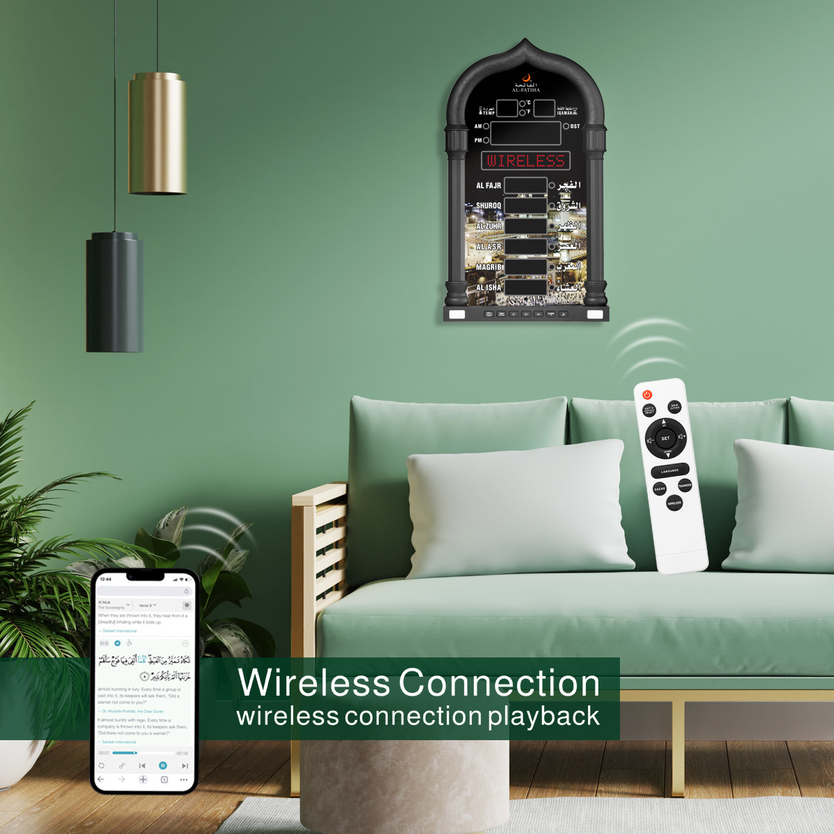 FAJ-4008 LED electronic digital tube display high-definition remote control operation anzn clock electronic wall clock pic 2