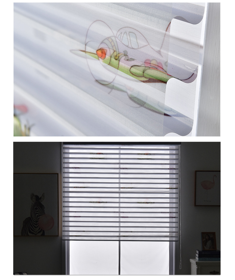 Wholesale finished products of new bathroom, living room and bedroom cartoon blackout blinds, waterproof and dustproof soft gauze curtains pic 13