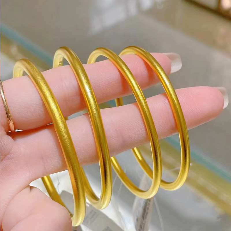 古法传承手镯女仿真黄金正品实心越南沙金素圈不掉色福牌手链首饰详情7