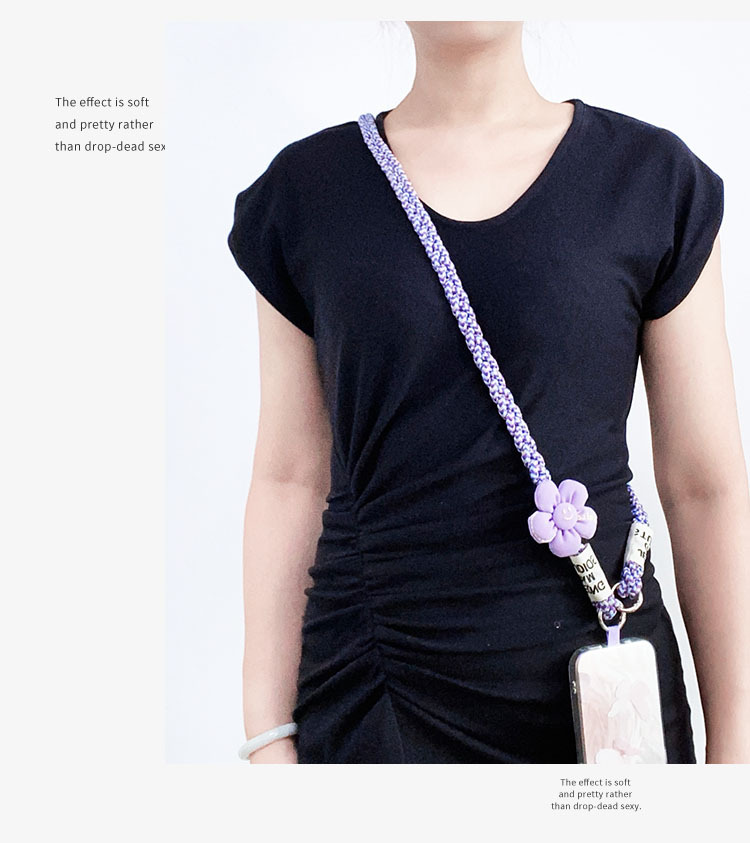 斜挎款太阳花三股马尾辫手机挂绳ins背绳时尚小清新户外登山结实详情3