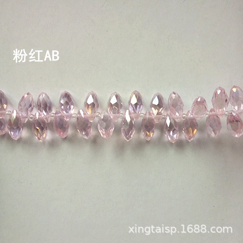 diy jewelry accessories: Crystal glass beads with horizontal holes and water drops, 6*12mm, electroplated AB color clothing jewelry accessories pic 16