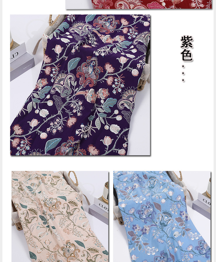 Summer dress fabric with four-sided ethnic style cashew flower polyester printed fabric, second batch direct supply pic 11