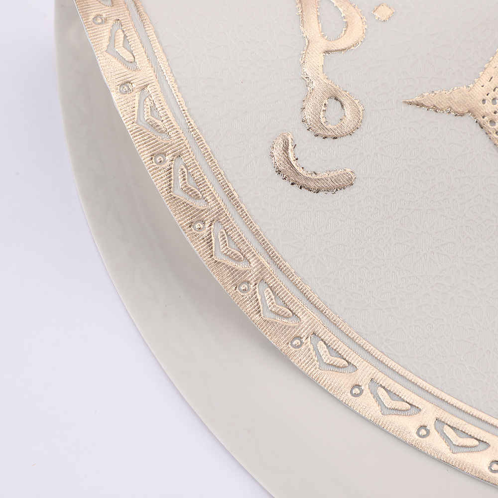 New cross-border pvc table mat, circular hollowed-out gold-embossed anti-slip and heat-insulating table mat, home, hotel, festival and Western table mat pic 5