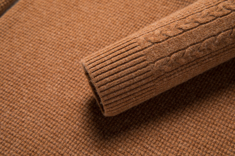 New autumn and winter 100% pure wool sweater for men, thickened semi-high neck zipper wool pullover business knitted sweater pic 22