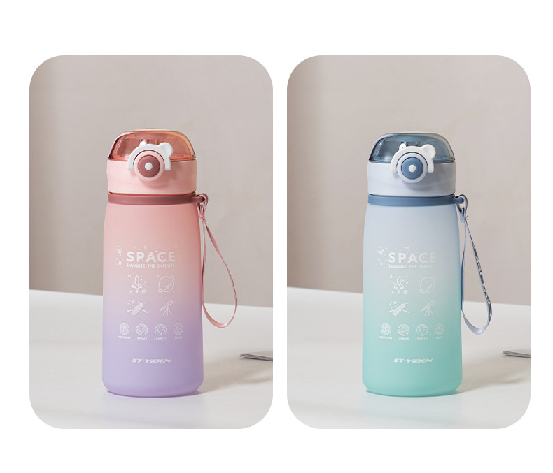 Yiben Hengjiu Xinghe matte plastic water cup with a gradient high appearance level, large capacity, simple and portable student space cup pic 8