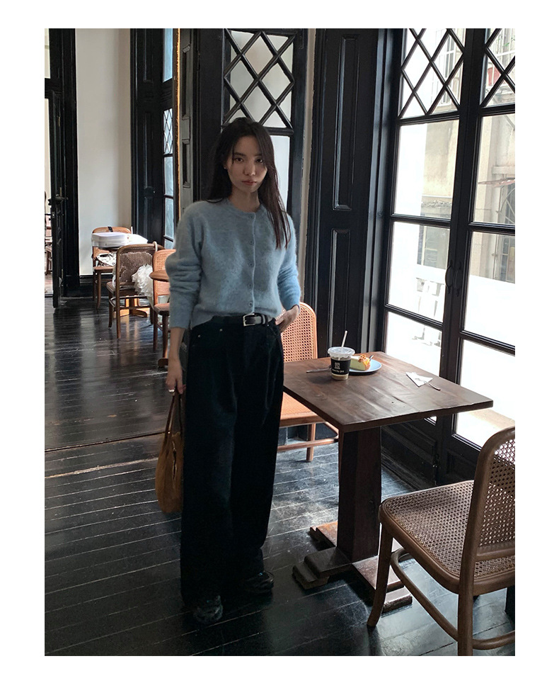TG 净版兔毛绒针织圆领开衫女冬季2023新款温柔风保暖厚毛衣21699详情19