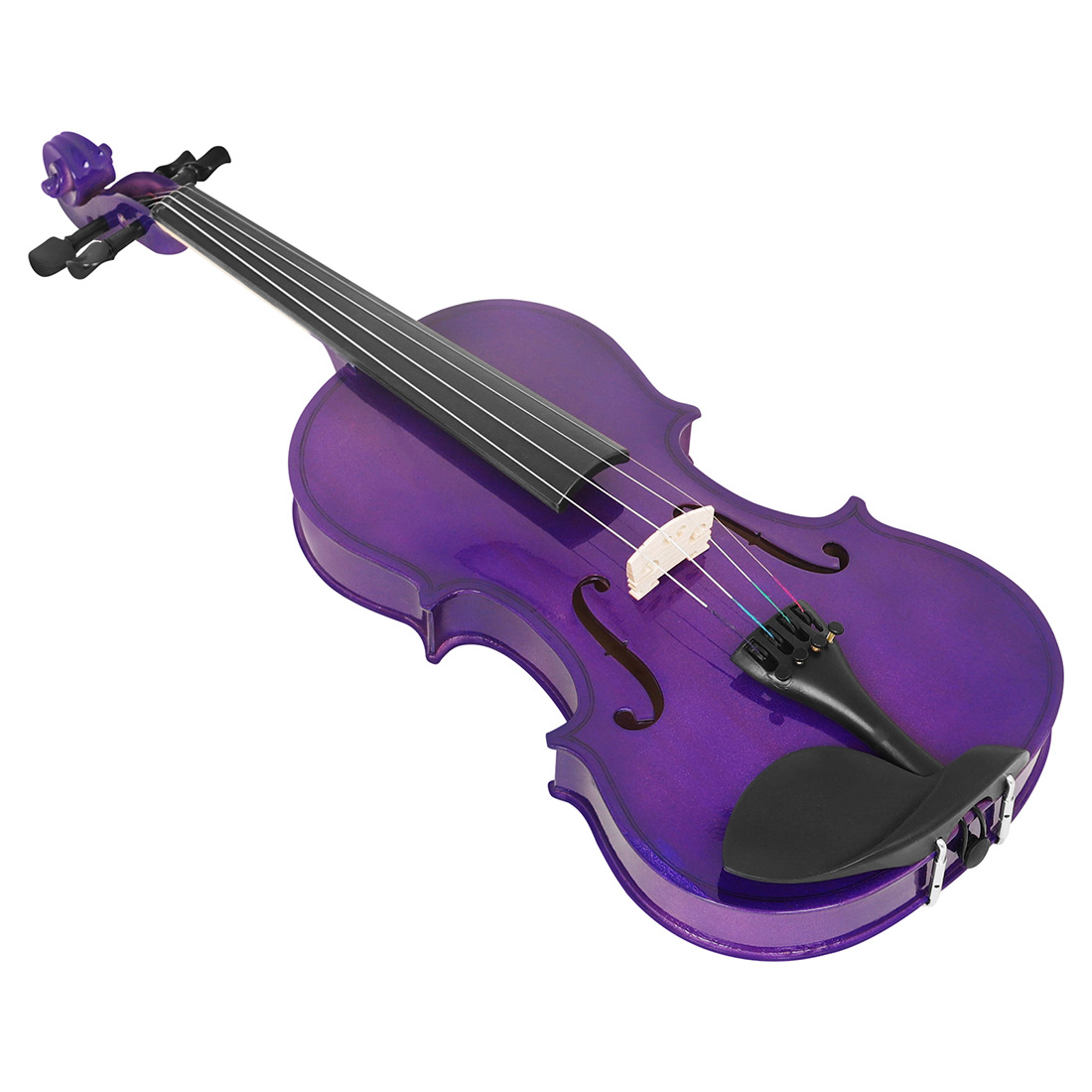 Cross-border popularization of violins, solid wood violins for children, beginners, grading practice. Colored violins can be customized pic 13