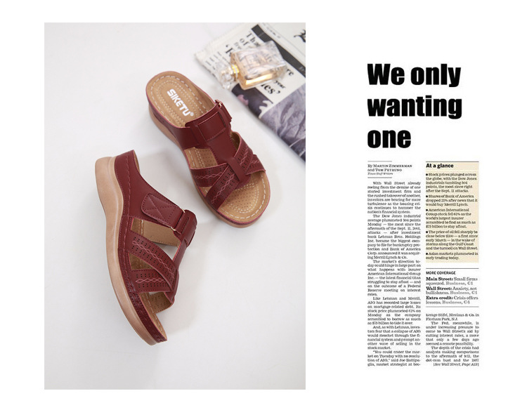 New European and American sandals for women, cross-border car line, mom shoes, large-sized sandals, wedge heel slippers, one-piece consignment pic 41