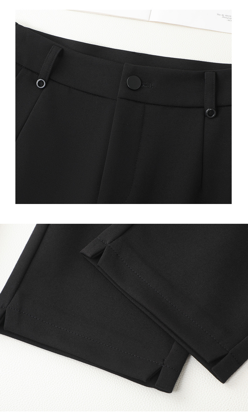 直筒法棍裤休闲裤女松紧腰2024夏季薄款锦棉弹力显瘦九分裤烟管裤详情20