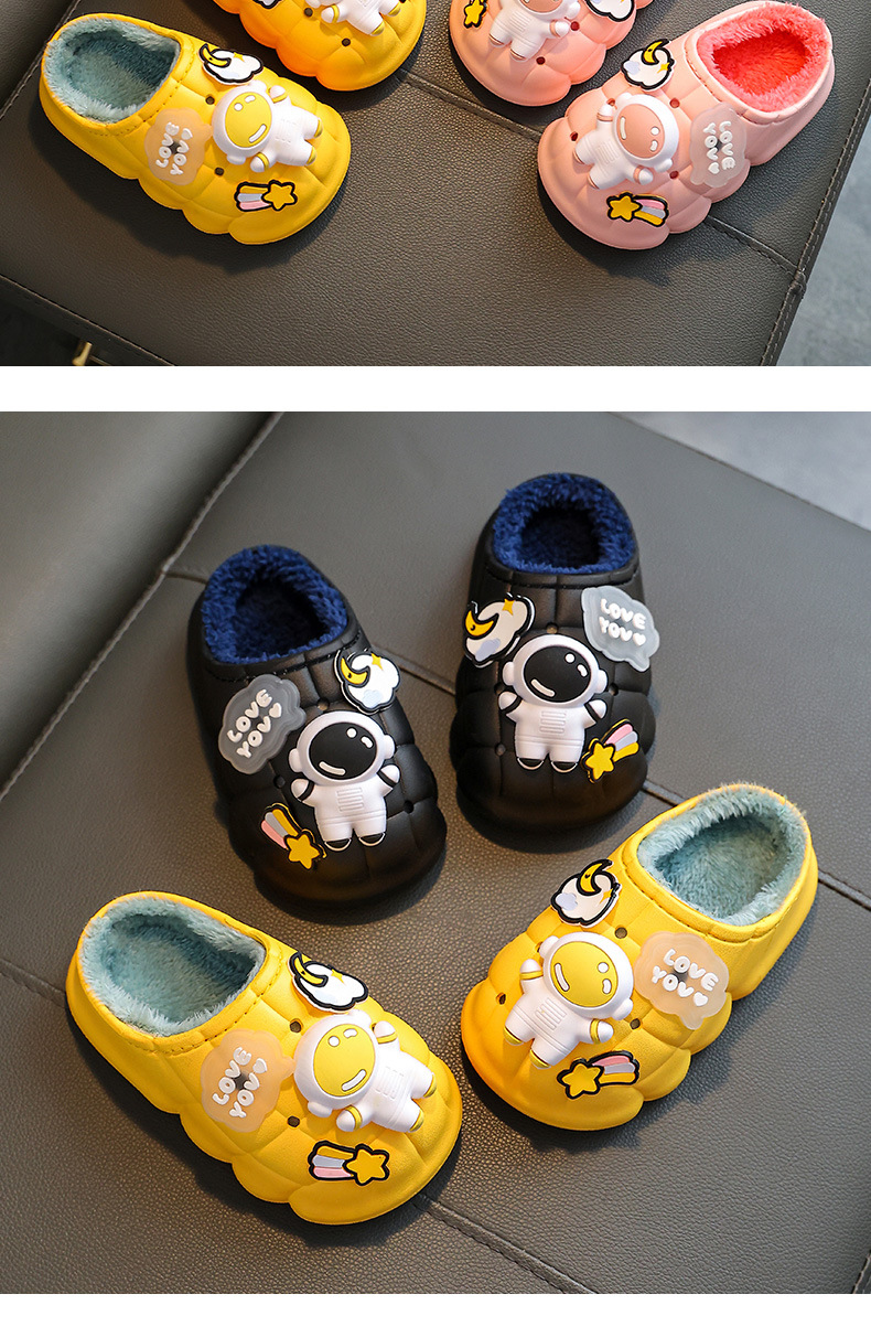 儿童棉拖鞋男童冬女童小孩婴幼儿室内居家宝宝防滑毛毛包跟棉鞋冬详情20