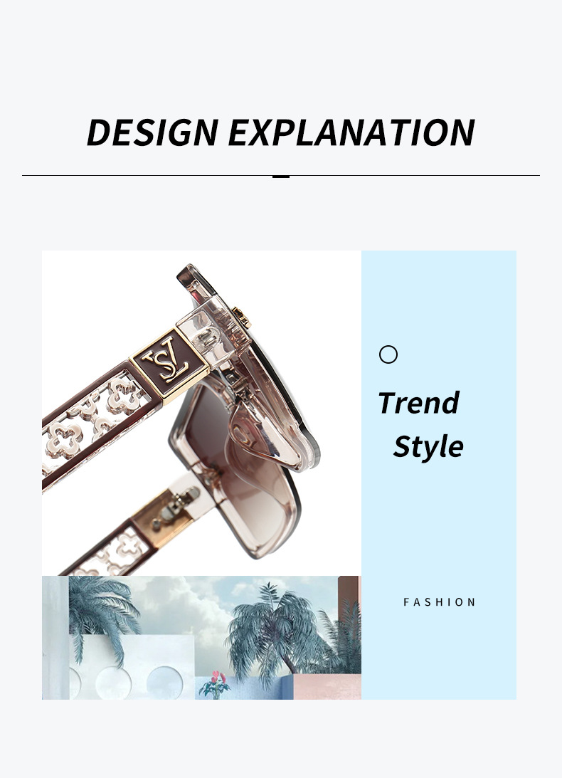 15140 欧美新款轻奢风潮方框时尚太阳镜女士高级感遮阳墨镜跨境详情2