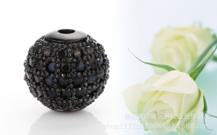 Factory wholesale 10mm beaded zircon copper micro-inlaid accessories, string bead jewelry, DIY bracelet accessories, and partition beads pic 6