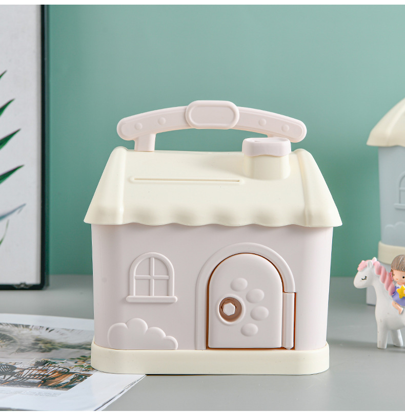 Creative money box, cartoon cute square change jar, metal jewelry box pic 15