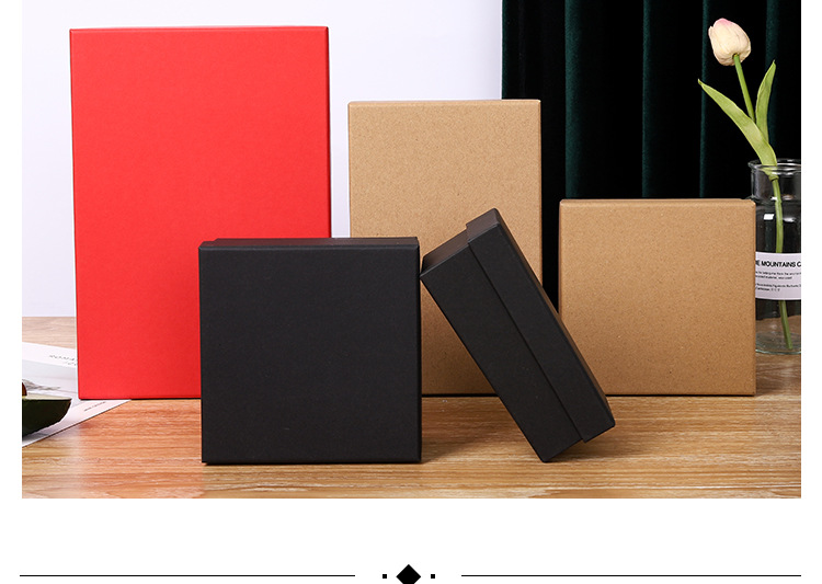 Wedding souvenir gift box, black and red gift box, large kraft paper box, top and bottom cover, monkey head packaging box, gift box pic 6